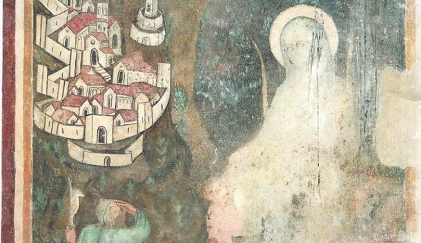 Montebuono (Rieti). Chiesa S. Pietro ai Muricento - Madonna dell'Oliva (1399)